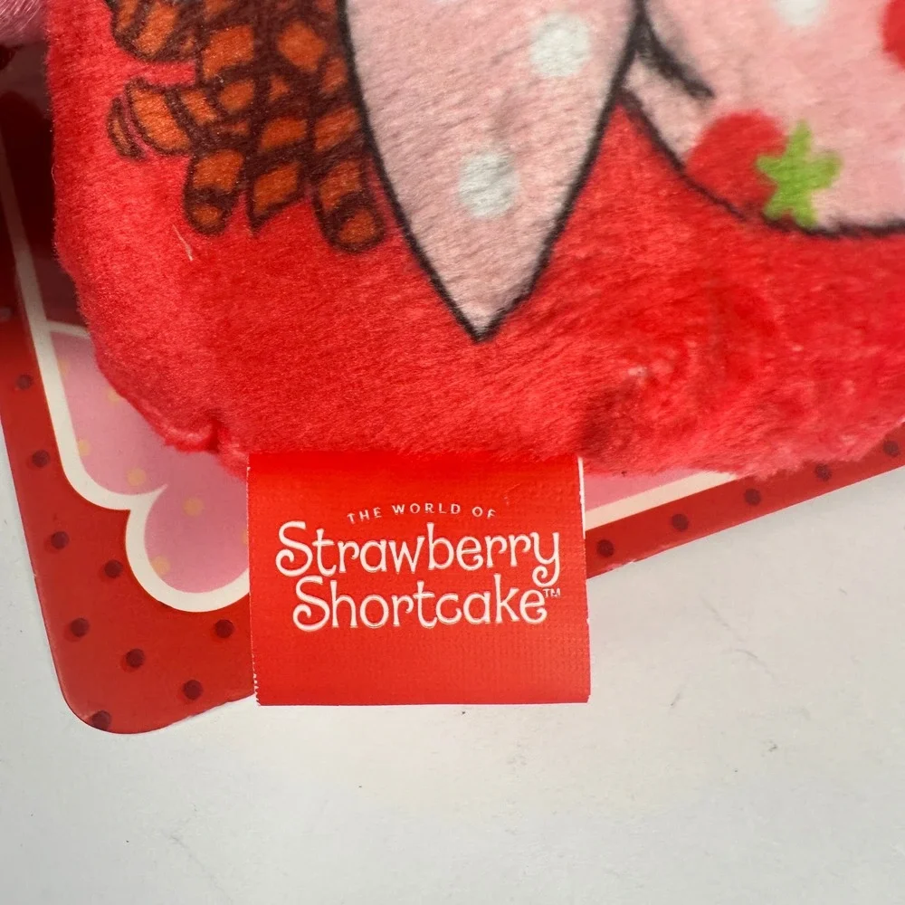 Strawberry Shortcake Dog Toy Pet Squeaky Crinkle Rope‎ Plush Red Pink New